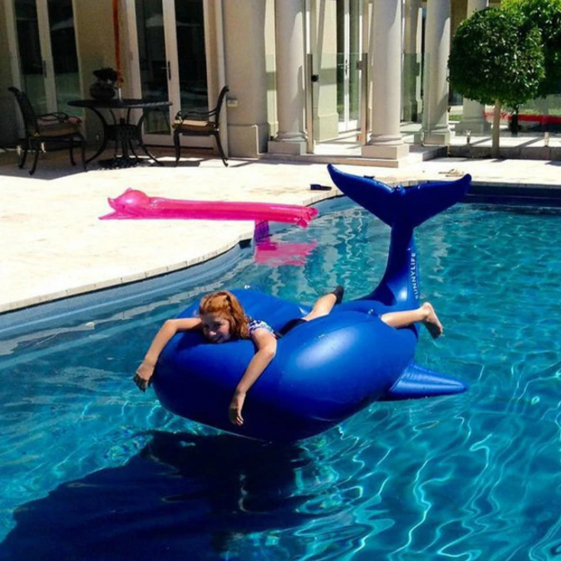 High Speed Customized Inflatable Float Whale Thickness 0.25mm Blue Fish Pool Water Is Land for Water Pool