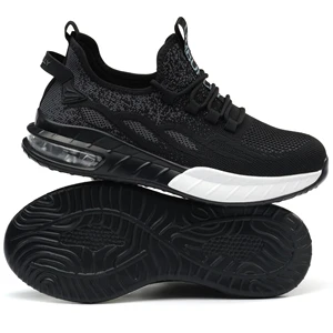 Hanagal Industrial Breathable Air Cushion Men Working Sneakers Wide Steel Toe Lightweight Safety Shoes for Men