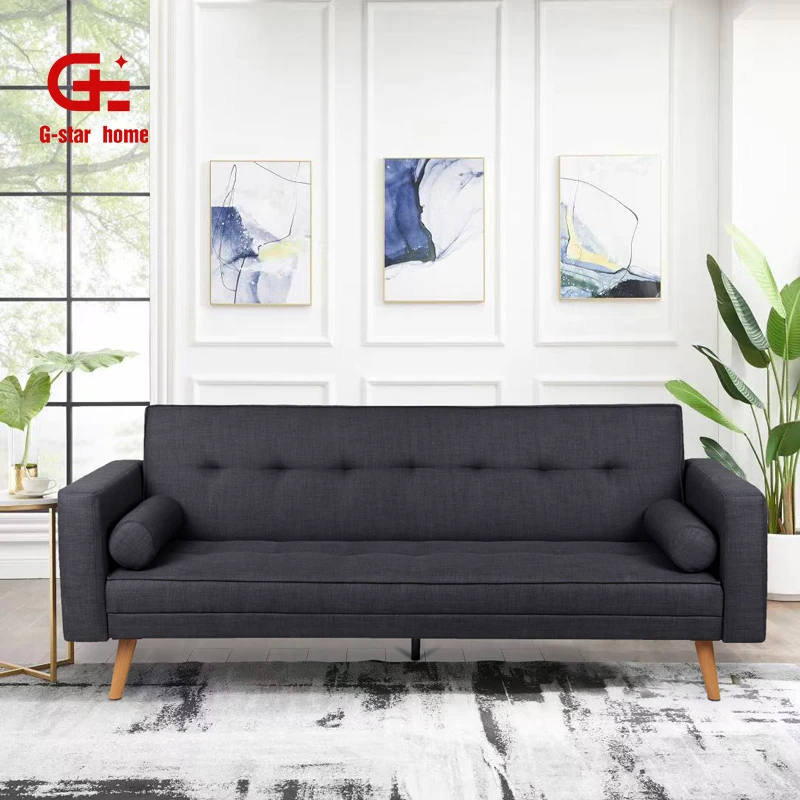 Modern Comfortable Click Clack Convertible Folding Loveseat Couch Pull