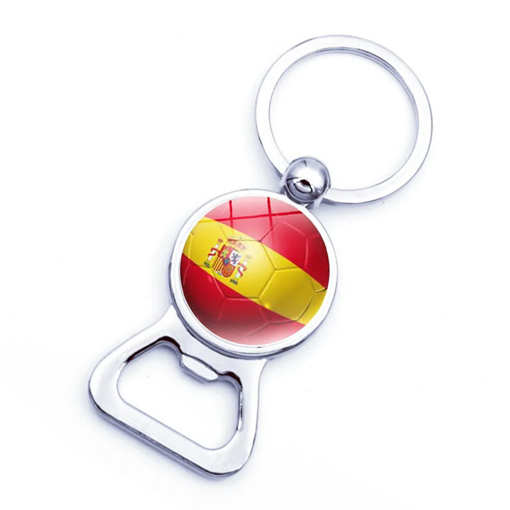 2026 FootballWorld Cross Border Carabiner Keychain Metal Bottle Opener National Club Flag Lightweight Waterproof Ornament