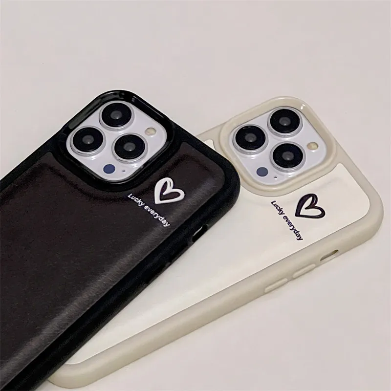 Japan Korean Cute Cartoon 3d Love Heart Leather Silicone Soft Phone ...