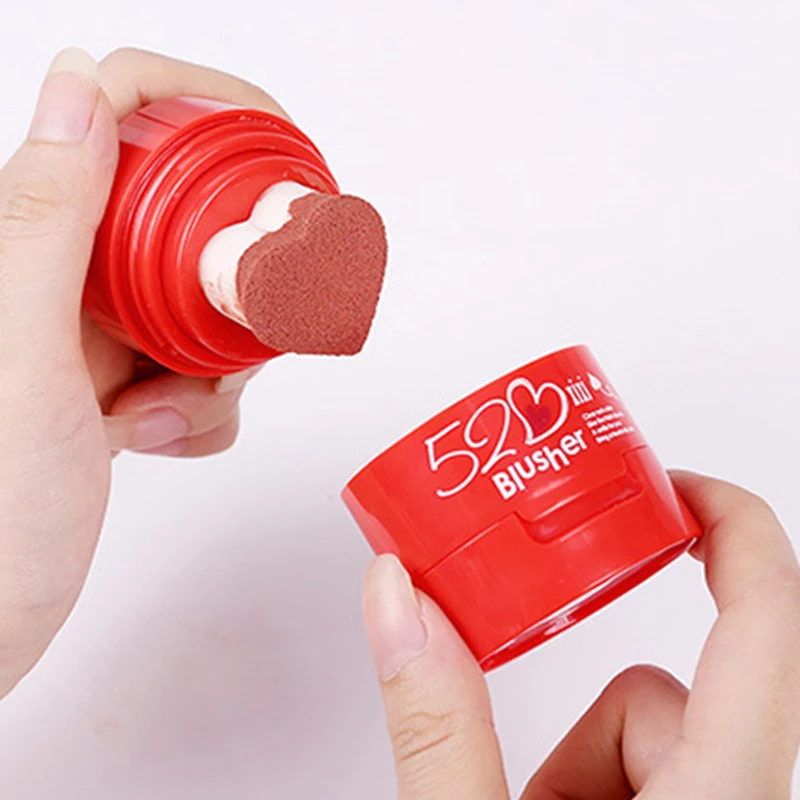 Женская осветляющая кожа, натуральные мягкие румяна розового, розового, красного, оранжевого цвета в форме сердца, подушка