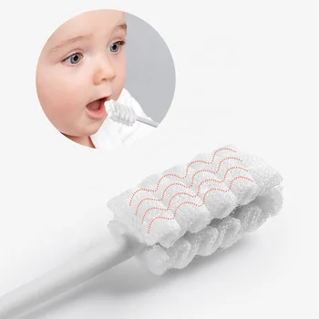 Soft medical absorbent cotton baby gauze oral cleaner baby disposable tongue cleaner