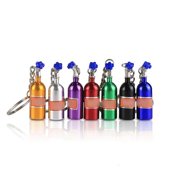 Novelty Gift Mini Bottle Key Chain Nitrous  System Metal Car Keyring