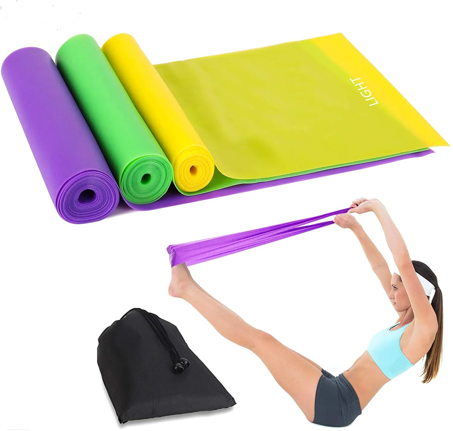 Fitness Gym Equipment for Sale Yoga Rehab Natural Latex Elastic Resistance  Bands