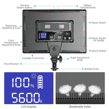 Neewer Ultra-Slim LED Video Light, 40W 3200K-5600K CRI95+ Dimmable Bi-Color LED Soft Light Panel with LCD Display for Game Live detail image