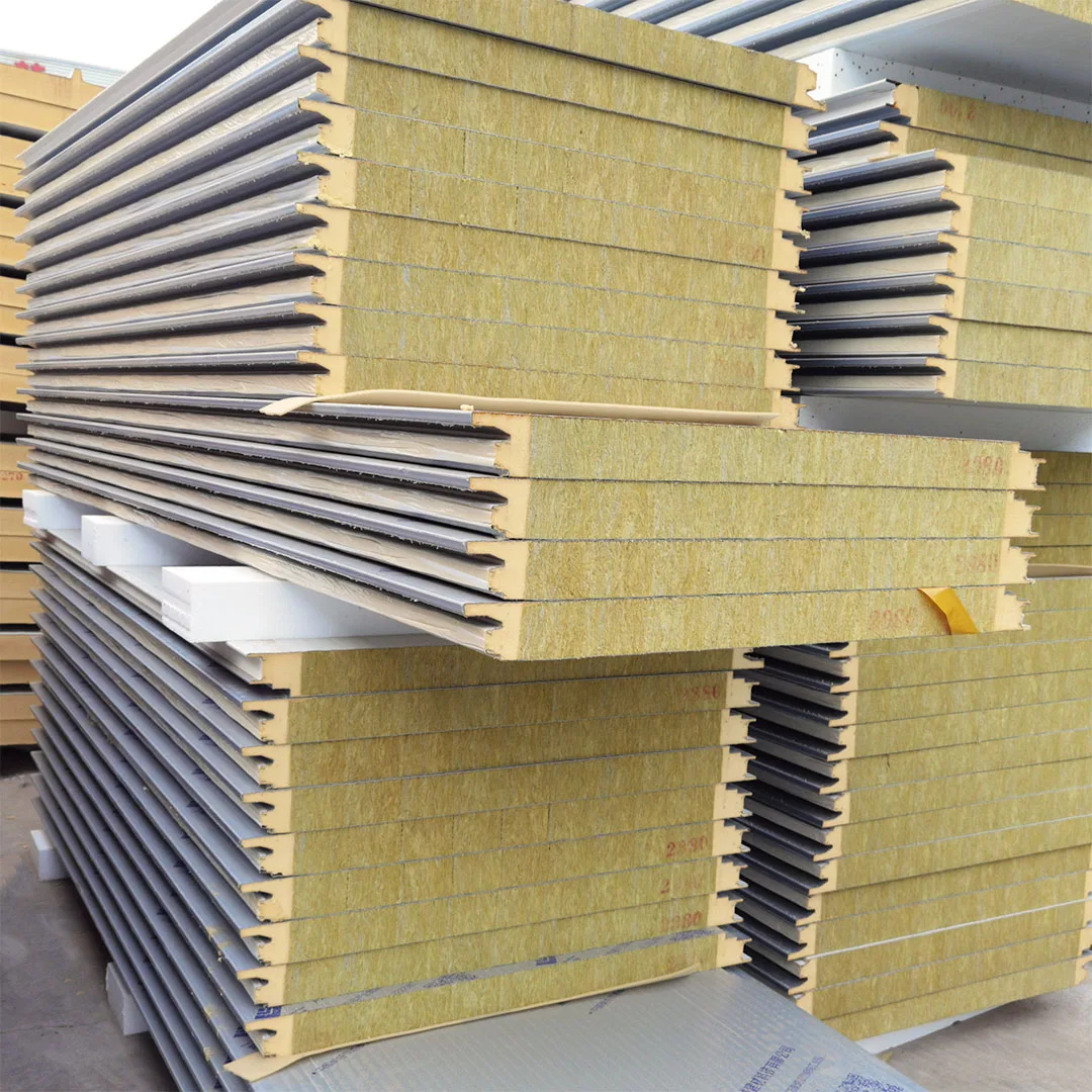 Fireproof Heat Preservation Sound Insulation Rock Wool Sandwich Panel Wall and Roof Sheet Rock Wool Board Clean Room Panels