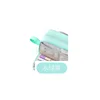 Double layered double window pencil case - green