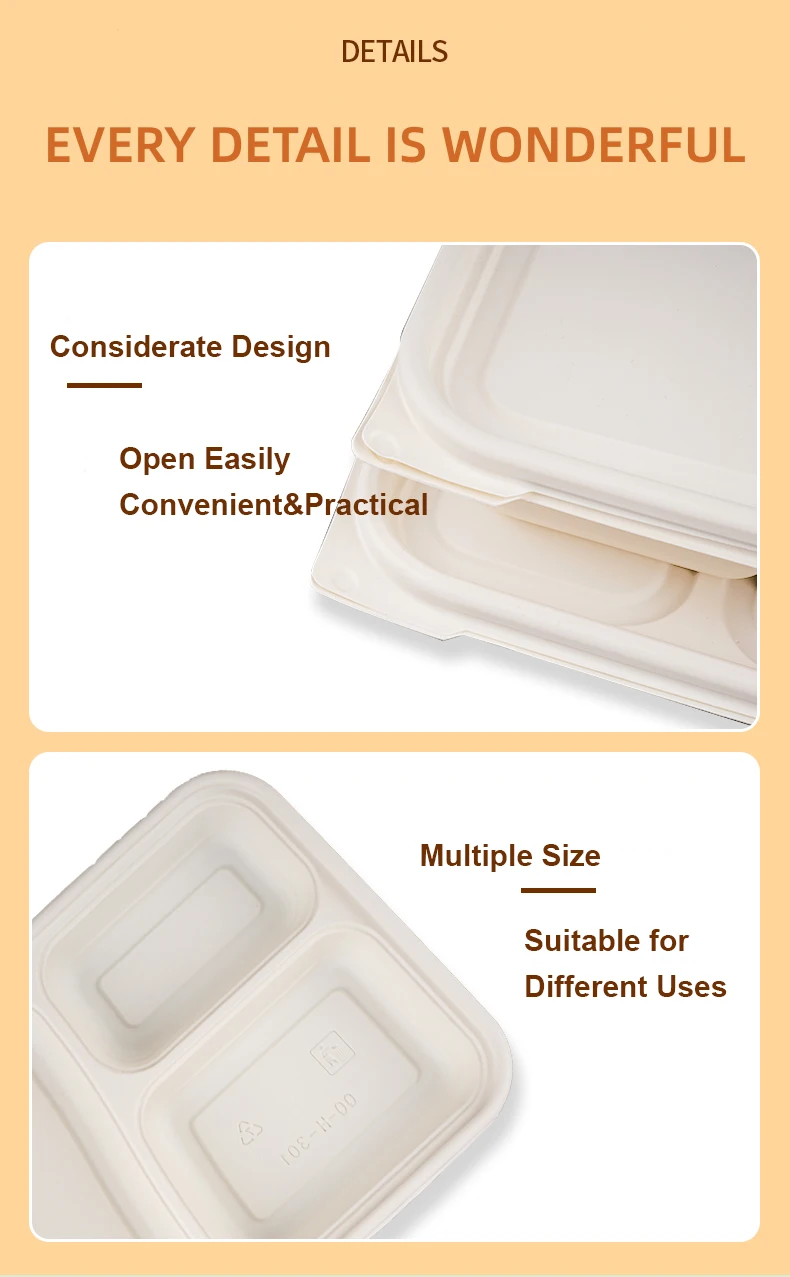 Compostable Eco-friendly Cornstarch Food Container Biodegradable ...