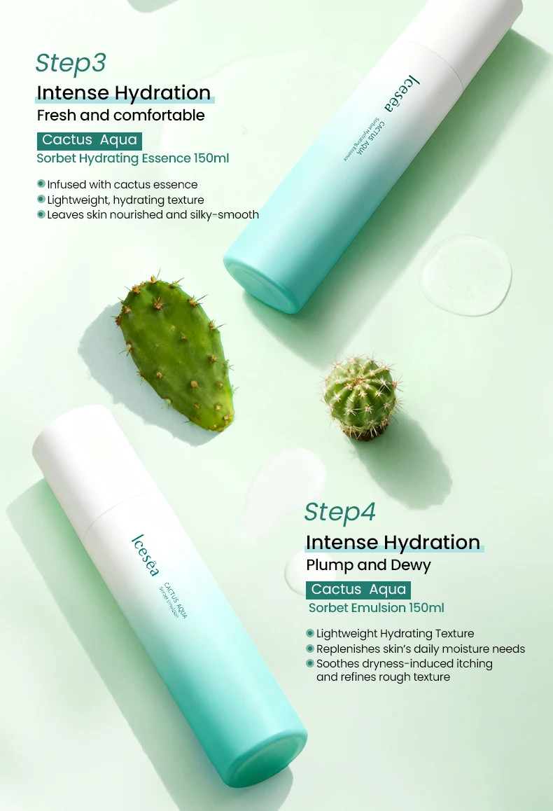 Natural Cactus Skincare Set Sodium Hyaluronate for Deep Hydration Includes Face Wash Moisturizer Soothing Repair Kit(pic7)