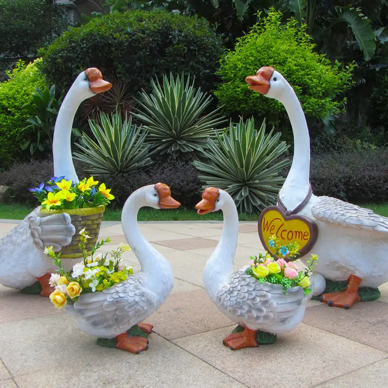 Set Di 9 Miniature Di Oche In Resina – Statuette Da Giardino E Micro-Paesaggi – Simpatiche Decorazioni In Miniatura Bianche