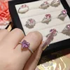 Anello 0110 - diamante rosa - aperto