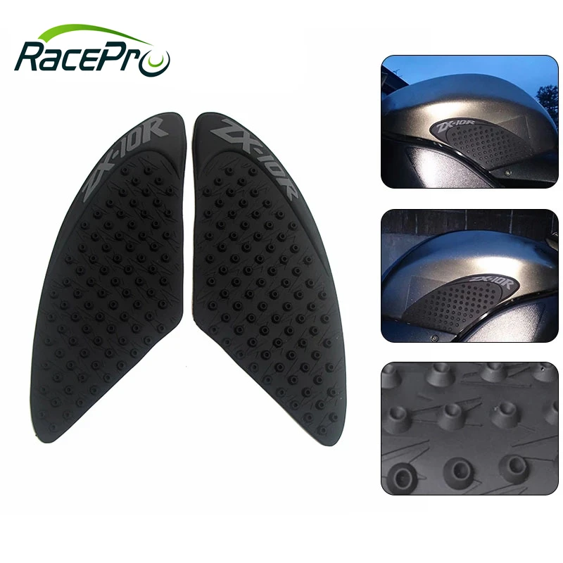 RACEPRO RP0920-3031B Motorcycle Protector Tank Pad Sticker Gas Knee Grip Traction Side Decal for Kawasaki ZX-10R  2006-2007