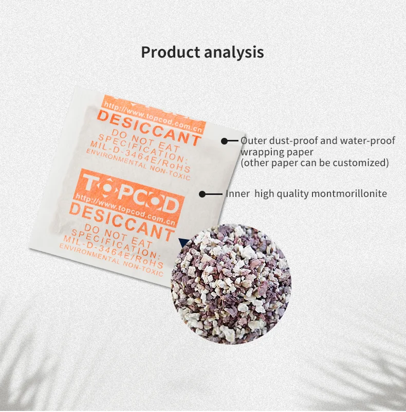 Montmorillonite Clay Bentonite Granular Desiccant Clay Desiccant Pack