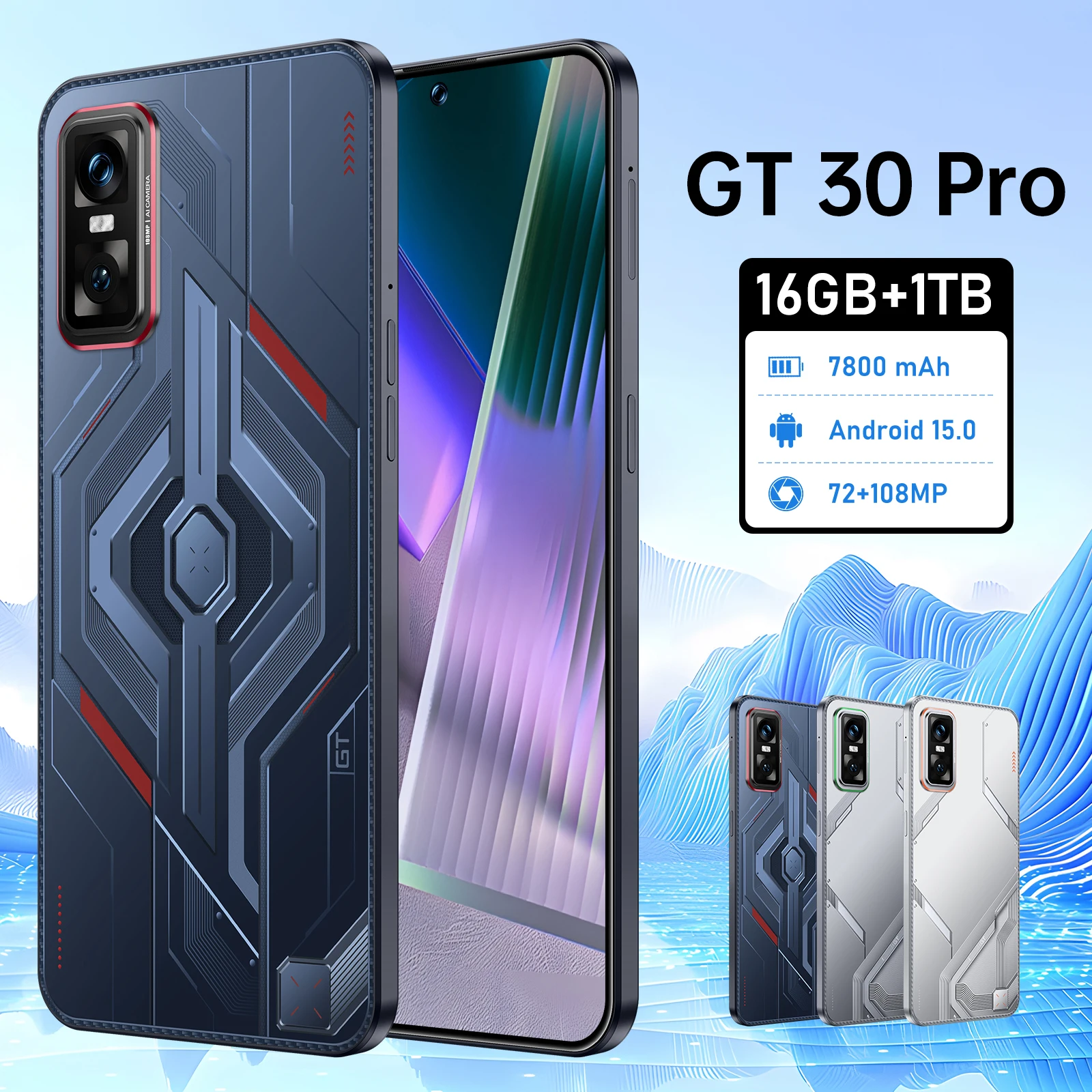 Global Unlocked GT30 Pro 5G Smartphones Waterproof 6.8 Inch