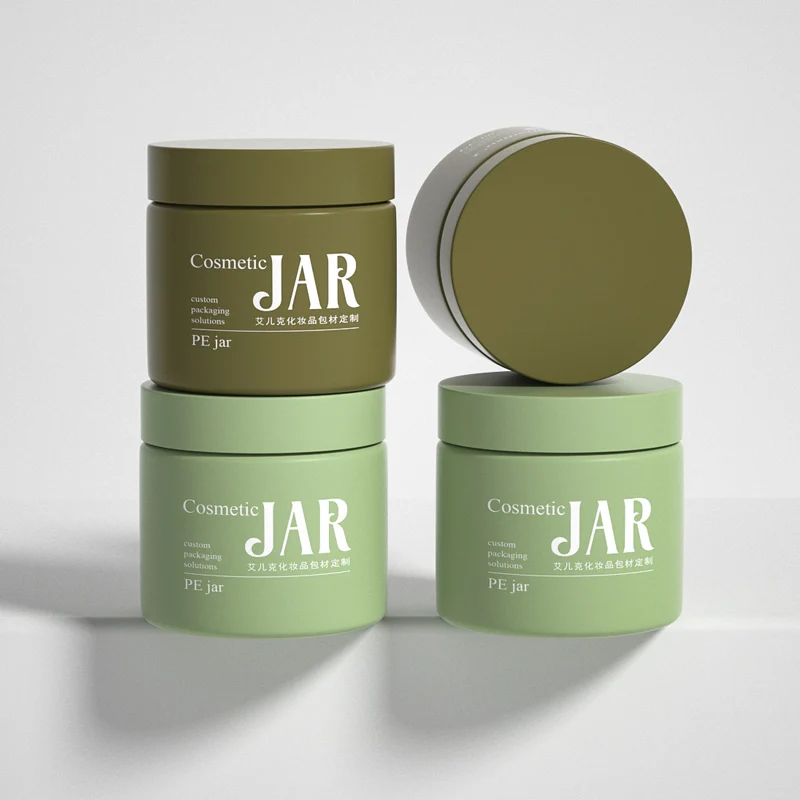 Cosmetic Jar Body Scrub Container Empty PE Plastic With Bamboo Wood Cream Customized Lids 4oz 8 Oz 500ml