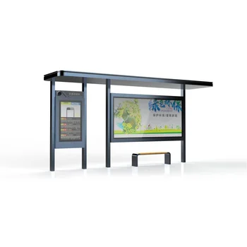 Steel Structure Outdoor furniture  bus stop advertisement light box Solar Energy Bus  Shelter