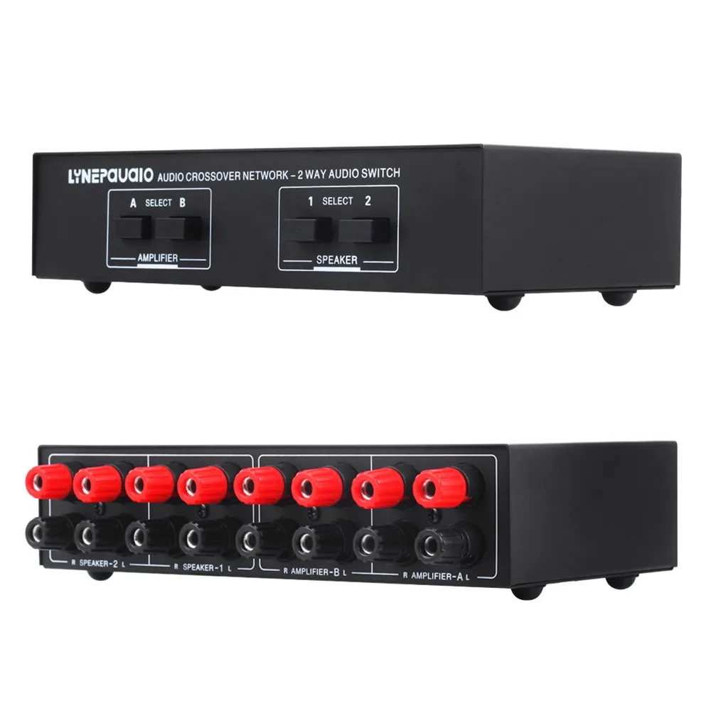 LYNEPAUAIO 2 In 2 Out Speaker Selector Switch Audio Signal Switcher Power  Amplifier Audio Receiver Splitter Box Selector| Alibaba.com