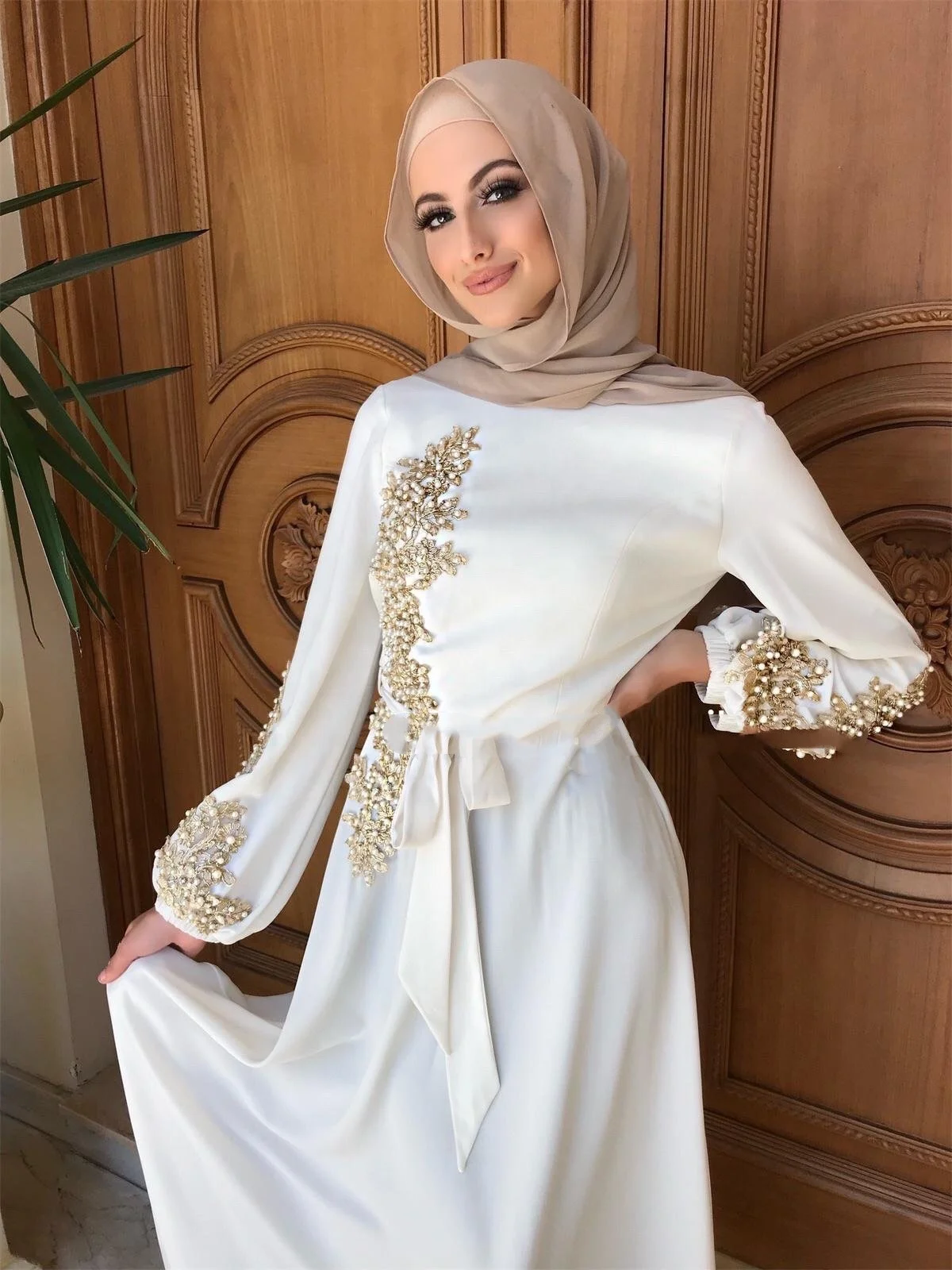 dress islam Black Islamic Muslim Sequin Long Mermaid Fancy Wedding Dress