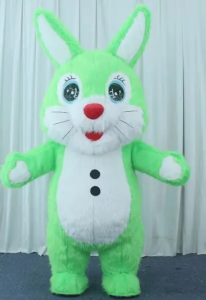 2025 Short Ear Different Color Factory Direct Sales Easter Bunny Inflatable Rabbit Mascot Costume for Adult