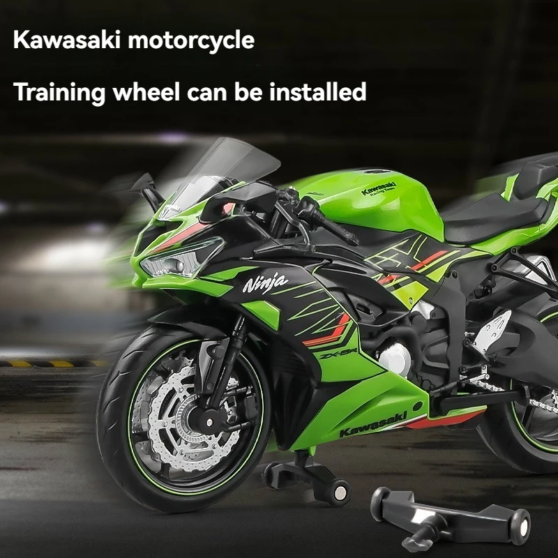 Diecast 1:12 Kawasaki Ninja ZX-6R Model Pullback Kids Toy