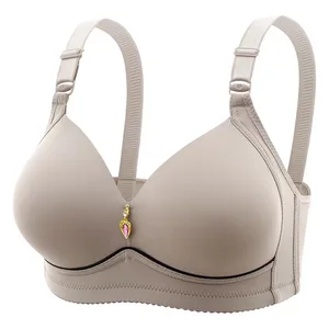 OEM Plus Size Women's Bra Can Be Adjusted With Smooth Fabric Without Rims and High Quality Gathered Underwear.