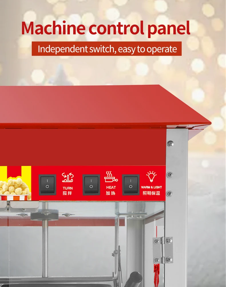Large Double-Pot Electric Popcorn Machine Fully Automatic for Commercial Restaurants for Christmas Events 220v