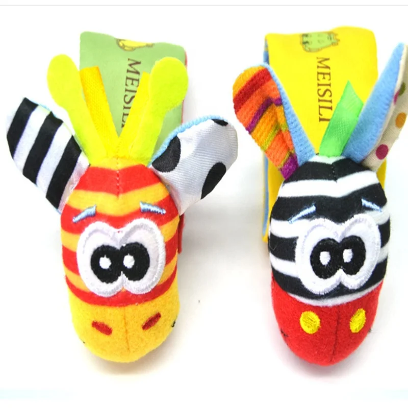 Новорожденный на заказ Детская плюшевая игрушка животное набивные тканевые браслеты браслет погремушка на запястье