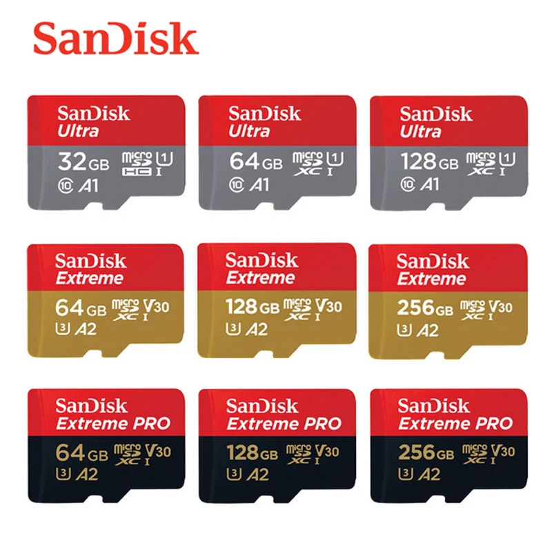 100% original San Disk Micro SD Card 16GB 32G microSDHC 64G 128G 256G MicroSDXC UHS-I Class10 Memory Card Tran Flash TF Cards - ANKUX Tech Co., Ltd