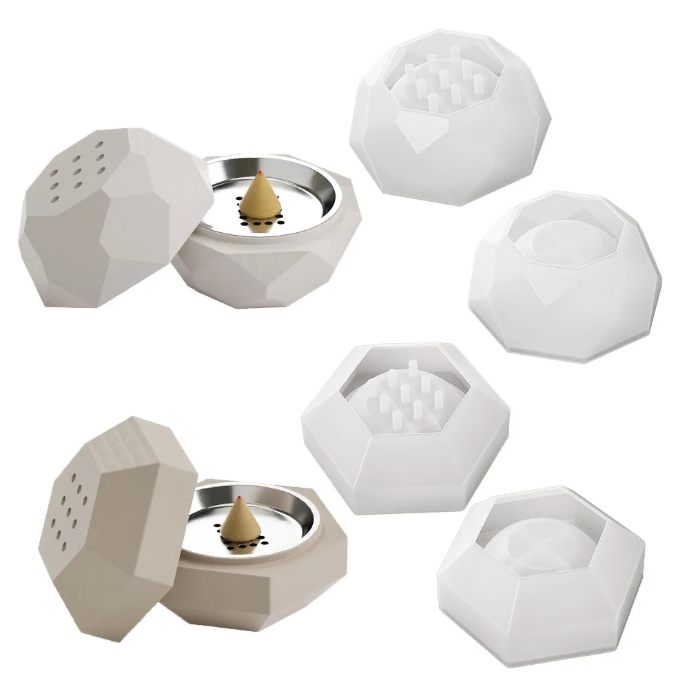 M4668 Geometry Cement Decoration Wax Jar Candle Silicone