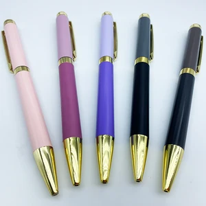 Wholesale Multiple Color Promotion Metal Pen with Custom Logo Stationery School Supplies Twist Metal Ballpoint Pen Gift for Girl