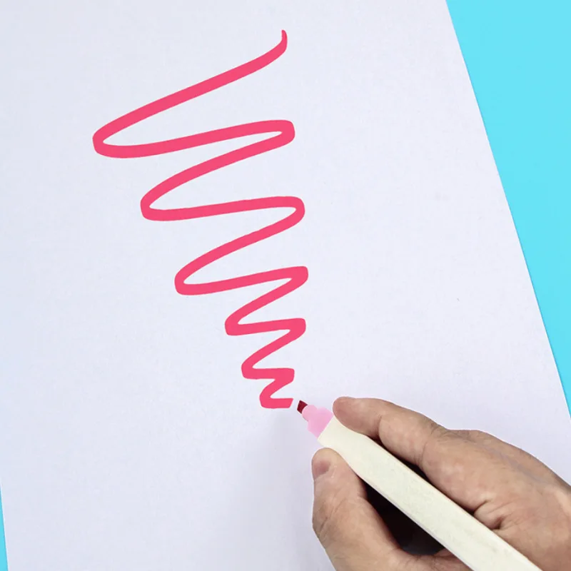 Набор мягких косых наконечников стираемый маркер яркие цветные пластиковые маркеры для студенческой книги пастельный стиль школьного использования-бумажный материал