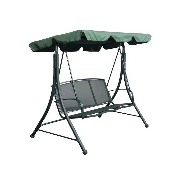 Yinzhou Living Outdoor Terrasse Metall-Schaukelstuhl-Set Stand Alone Doppelsitzer-Liege mit Baldachin