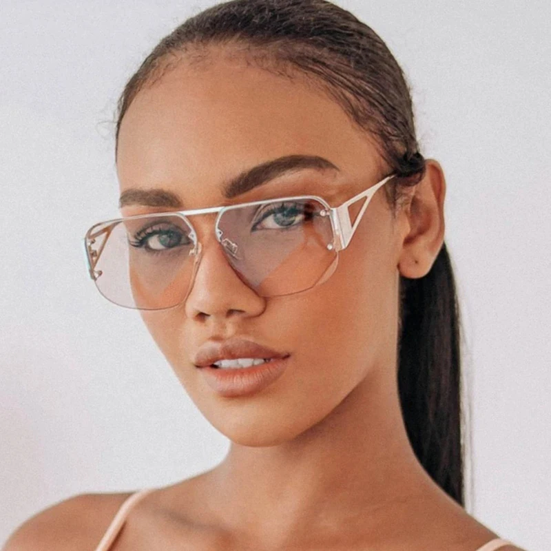 Lunettes de soleil aviateur carrées surdimensionnées classiques avec barre en métal doré rétro pour hommes et femmes lunettes UV400, Dégradé bleu., Adulte Lunettes de soleil aviateur carrées surdimensionnées classiques avec barre en métal doré rétro pour hommes et femmes lunettes UV400, Dégradé bleu., Adulte