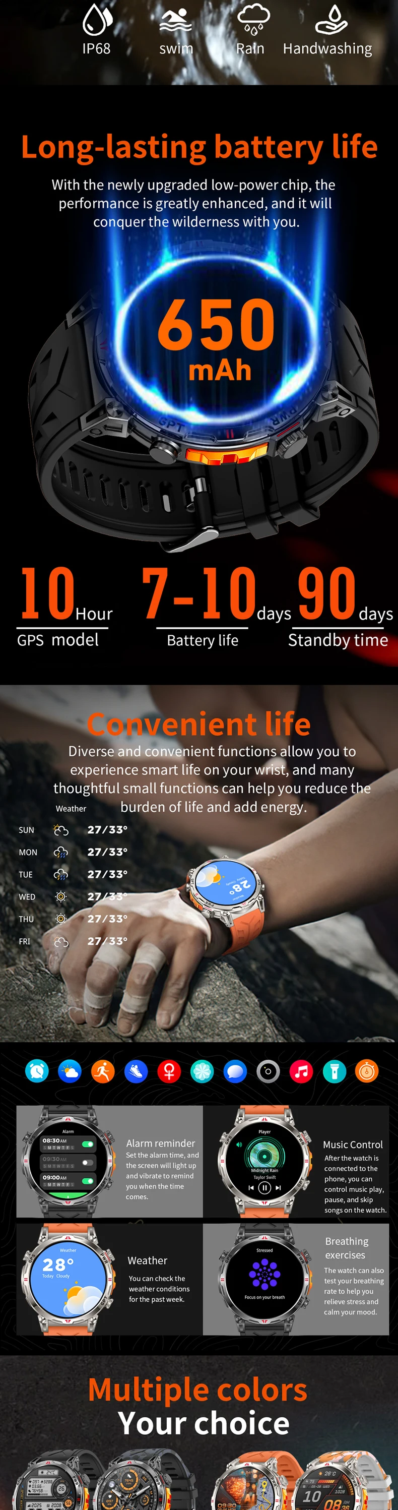 product 2025 kc93 gps smart watch 156 inch amoled screen ai dial gpt flashlight compass 650mah battery 3atm waterproof sport smartwatch-8
