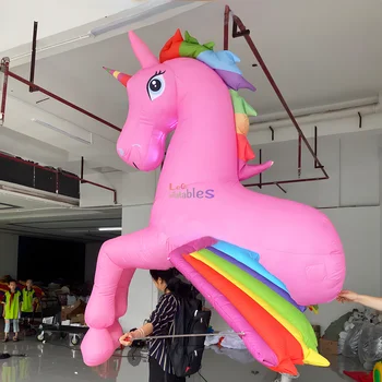 Big Unicorn Pink Advertising Inflatables Design Cartoon Custom Inflatable Horse for Carnival Parade Halloween