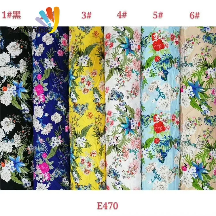 
2019 оптовая продажа, дешевая 100% вискозная ткань из спандекса с принтом для женской одежды 