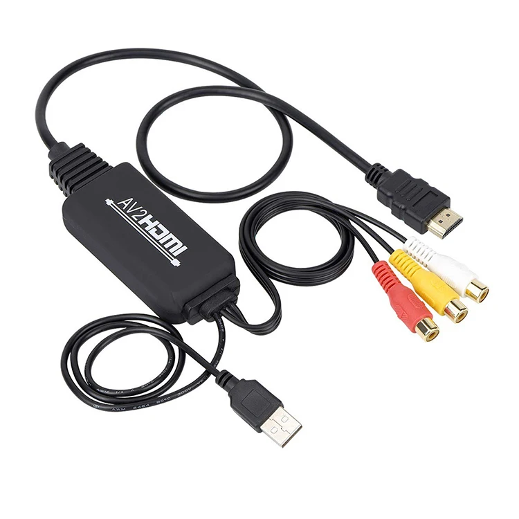 Convertisseur HDMI vers RCA, HDMI vers AV, 1080P RCA Composite CVBS  adaptateur de convertisseur audio vidéo prenant en charge PAL/NTSC pour