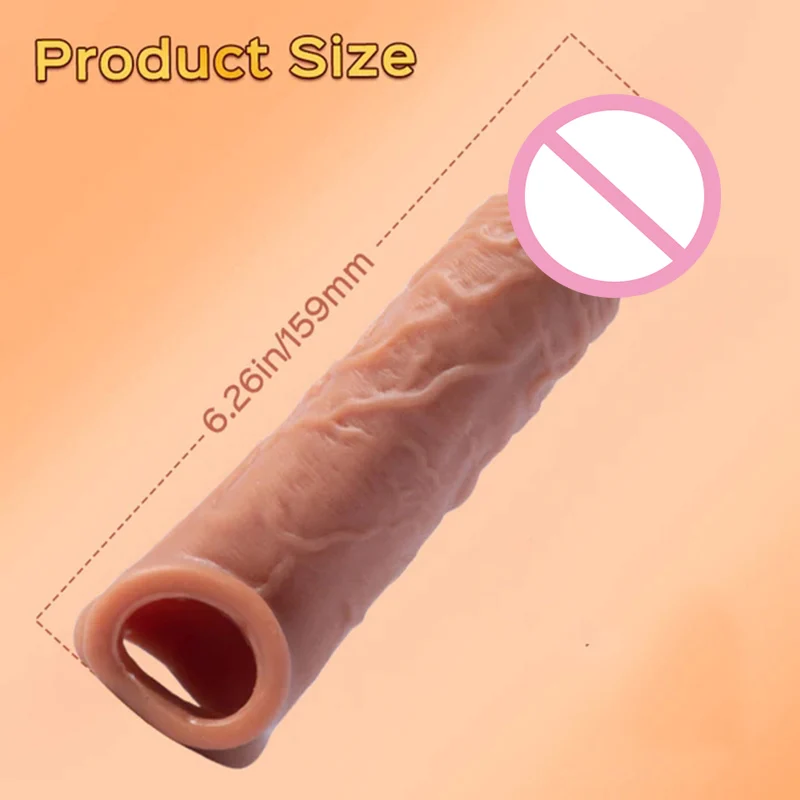 Penis Sleeve with Cock Ring Sex Toy, Ultra-Soft Silicone Cock Sleeve, Reusable Penis Cuff Thickened Testicle Ring Male Adult Toy Penis Sleeve with Cock Ring Sex Toy, Ultra-Soft Silicone Cock Sleeve, Reusable Penis Cuff Thickened Testicle Ring Male Adult Toy