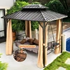 Tengwang pavillon tôle galvanisée tente supérieure balançoire-dalle métallique