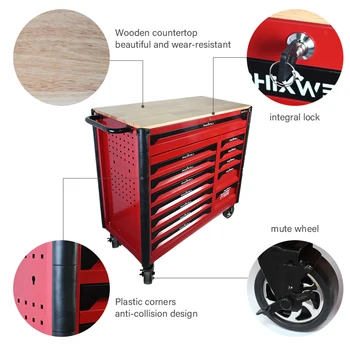 10 tray Rolling Tool chest Professional Heavy Duty Steel rolling Tool Cabinet 13 Drawer tool trolley cart  workbench