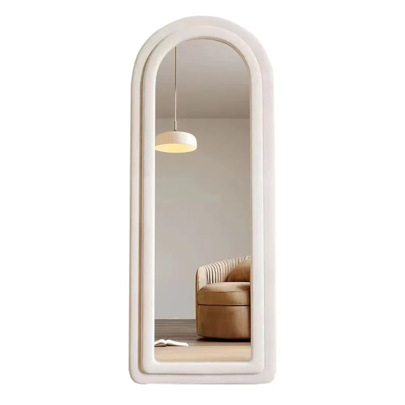 product luxury modern wavy flannel framed large full length standing floor dressing wall mirror-1