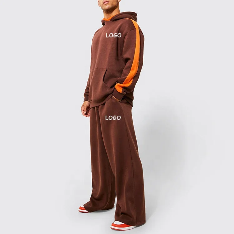 Custom Unisex Full Zip up Hoodies and Flared Sweatpants Sets 100