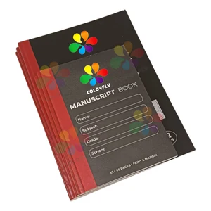 Black A4 Hard Cover Notebook Wholesale Custom Design 96 Sheets Counter Notebook for African Market School Supplies