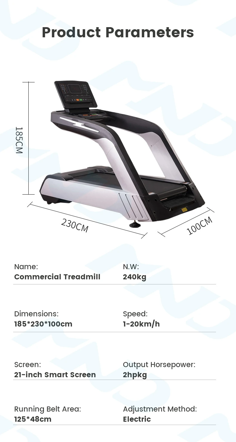 Aerobic Fat Burning Speed Adjustable Gym Cardio Equipment LCD Screen Commercial Treadmill