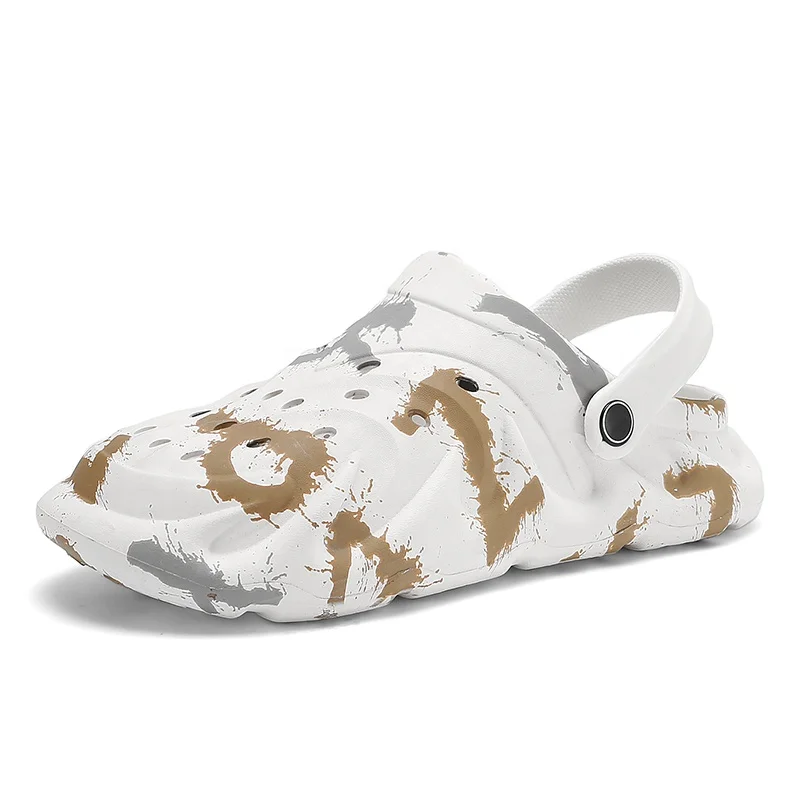 Мужские сандалии для сада и пляжа J & H, модные оригинальные босоножки из ЭВА с прорезями, обувь для дома и отдыха на открытом воздухе, Кроксы, клоги, летняя обувь