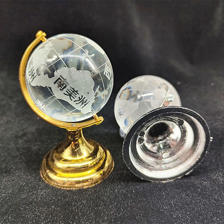 product wholesale cheap small crystal etched earth world custom glass crystal globe for wedding party favors-28