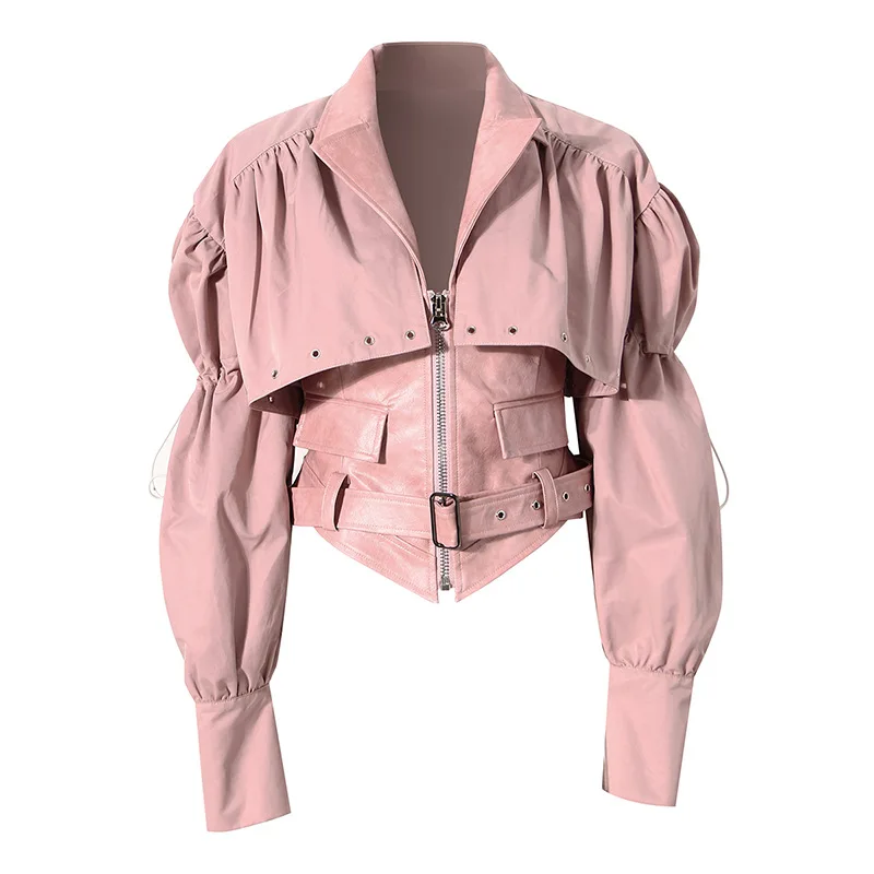 New Arrival Leather Jacket With Puffle-sleeve Pu Vest Detachable Ladies  Suit - Buy Jacket Top,Pu Blazer Product on Alibaba.com