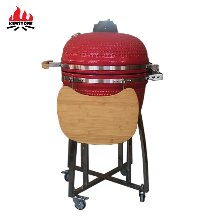 KIMSTONE 23 Inch Komado Grill Ceramic Bbq Parts Smoker Clay Oven Bono Grande Blue Brown jardin Barbacoas En Portugal Kamado