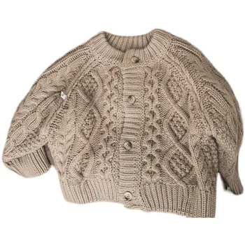 Boys and girls baby sweater spring and autumn new style knitted children's clothes fashionable cardigans baby clothes